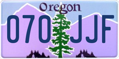 OR license plate 070JJF