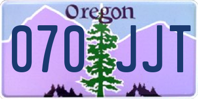OR license plate 070JJT