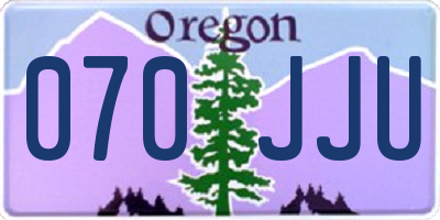 OR license plate 070JJU