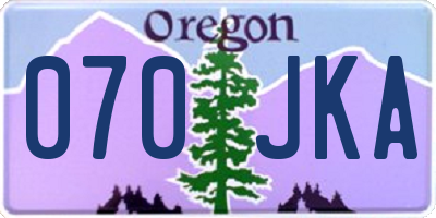 OR license plate 070JKA