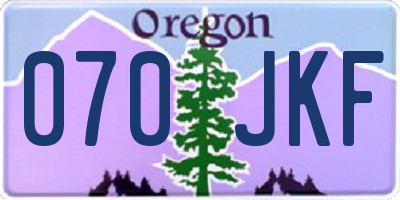 OR license plate 070JKF