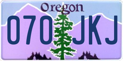 OR license plate 070JKJ