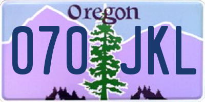 OR license plate 070JKL