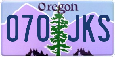 OR license plate 070JKS