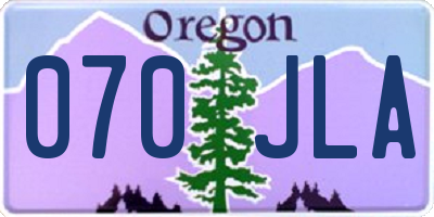 OR license plate 070JLA