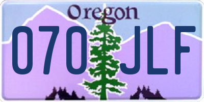 OR license plate 070JLF