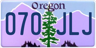 OR license plate 070JLJ