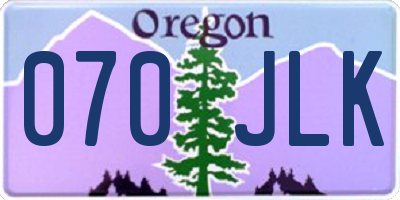 OR license plate 070JLK