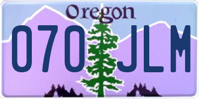 OR license plate 070JLM