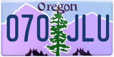 OR license plate 070JLU