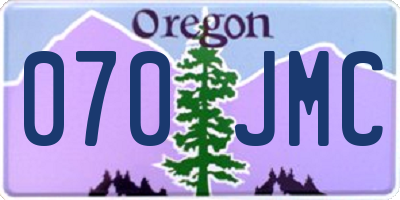 OR license plate 070JMC
