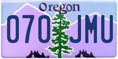 OR license plate 070JMU