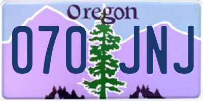 OR license plate 070JNJ