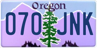 OR license plate 070JNK