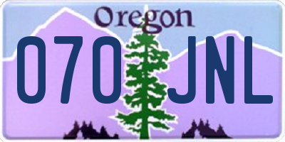OR license plate 070JNL
