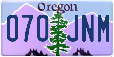 OR license plate 070JNM