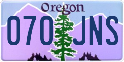 OR license plate 070JNS
