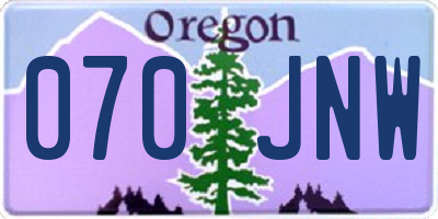 OR license plate 070JNW