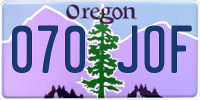 OR license plate 070JOF