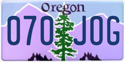OR license plate 070JOG