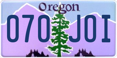OR license plate 070JOI