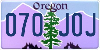 OR license plate 070JOJ