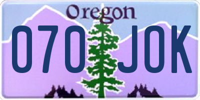 OR license plate 070JOK