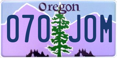 OR license plate 070JOM