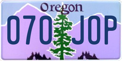 OR license plate 070JOP