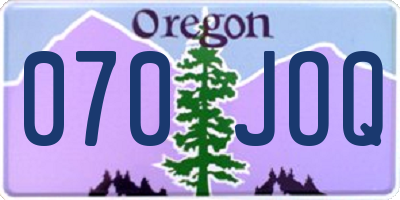 OR license plate 070JOQ