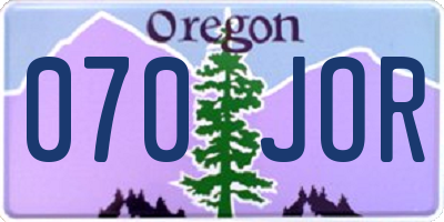 OR license plate 070JOR
