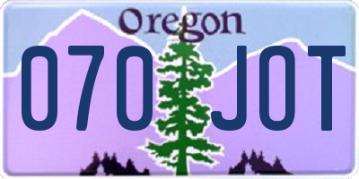 OR license plate 070JOT