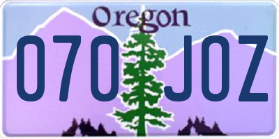 OR license plate 070JOZ
