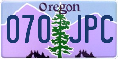 OR license plate 070JPC