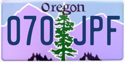 OR license plate 070JPF