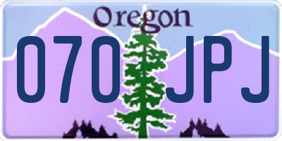 OR license plate 070JPJ