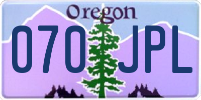 OR license plate 070JPL