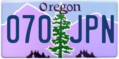 OR license plate 070JPN