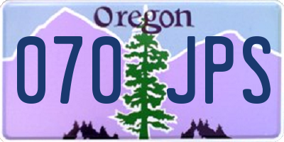OR license plate 070JPS