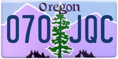 OR license plate 070JQC