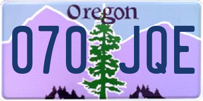 OR license plate 070JQE