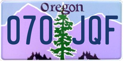OR license plate 070JQF