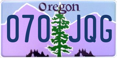 OR license plate 070JQG