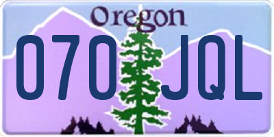OR license plate 070JQL