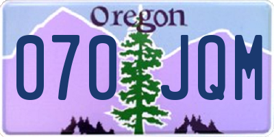 OR license plate 070JQM