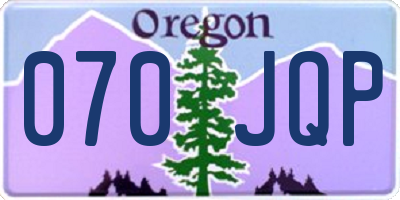 OR license plate 070JQP
