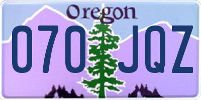OR license plate 070JQZ