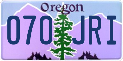 OR license plate 070JRI