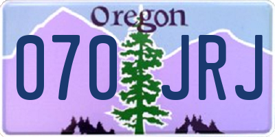 OR license plate 070JRJ