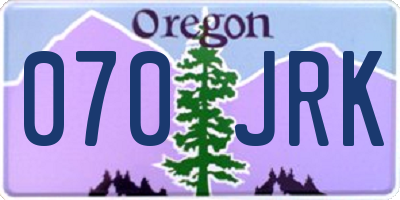 OR license plate 070JRK